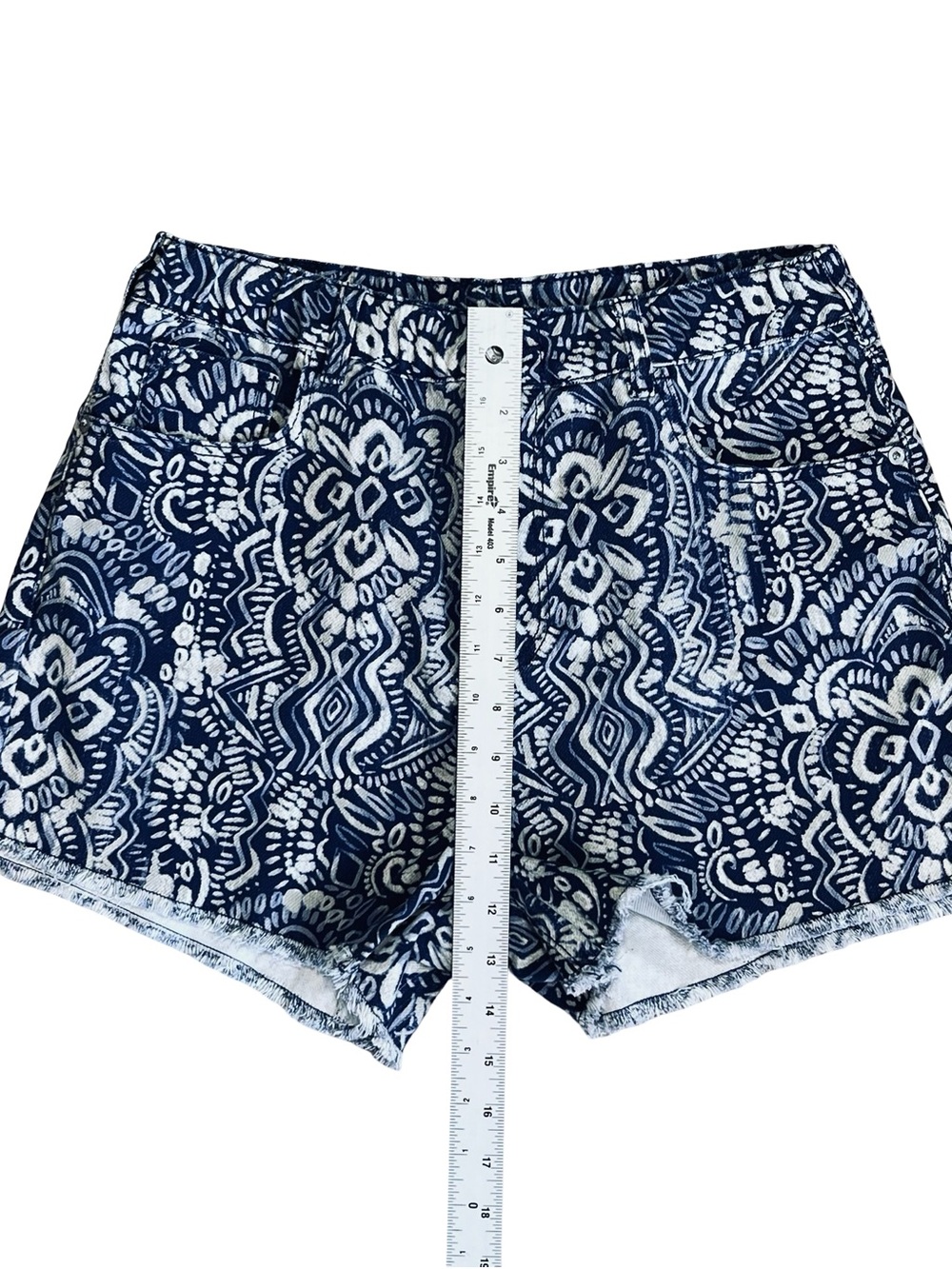 Anthropologie Pilcro Women’s Sz S Blue High Rise Shorts Scrunchie Cut Off - Picture 14 of 16